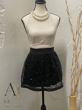 Choies Mini black sequin and tulle skirt